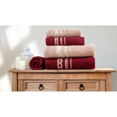 Imagem de Jogo de Toalhas 5 Peças Sultan Sonhare Romance Prata – Algodão, Bordado Jacquard, Alta Absorção