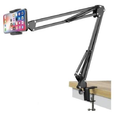 Imagem de Suporte Celular Tablet Braço Metal Longo Flexível Para Mesa