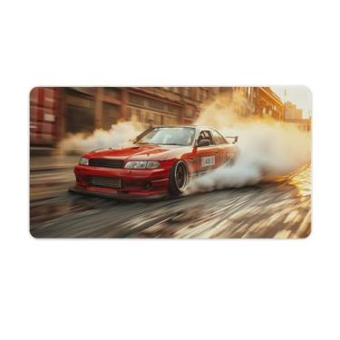 Imagem de HouLaiZhe Speed ​​Drift Retro Sports Car JDM Grande Gaming Mouse Pads Tapete de Mesa Base de Borracha Antiderrapante Laptop Acessórios de Computador Suprimentos Bloco de Escrita para Escritório Casa