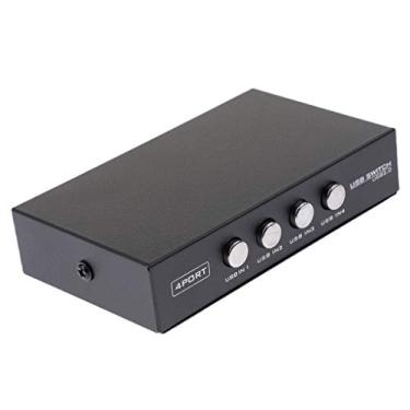 Imagem de Almencla USB 2.0 Interruptor de compartilhamento manual, adaptador Hub de 4 portas para impressora de scanner de PC