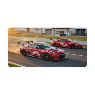 Imagem de HouLaiZhe Red R35 JDM Car Extreme Speed Gaming Mouse Pads JDM Car Desk Pads Grandes Mousepads para teclado de mesa tapete de computador 30 x 60 cm