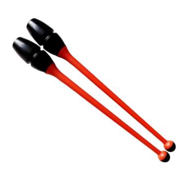 Imagem de menolana Bastões de ginástica rítmica conectáveis, emborrachados, para exercícios de dança artística, com 41 cm de comprimento. Equipamento de treinamento, Laranja
