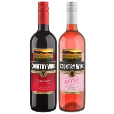 Imagem de Kit 2 Vinho Aurora Country Wine Suave Rosé e Tinto 750ml