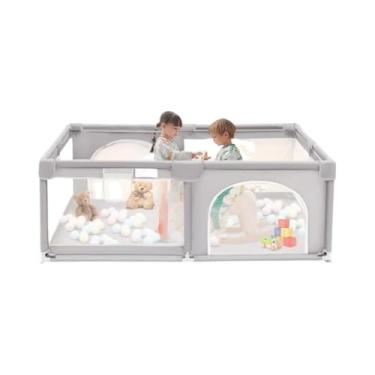 Imagem de Cercadinho para Bebê Desmontável com Zíper e Tela de Proteção – Chiqueirinho Dobrável, Estrutura Reforçada, Portátil, Ideal para Playground, Casa e Viagem – Fácil de Montar.