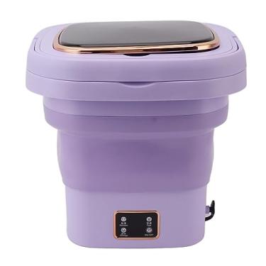 Imagem de Alomejor Máquina de Lavar Portátil, Mini Lavadora Dobrável de 9L Com Desidratador Embutido para Viagens Em Dormitórios e Apartamentos Pequenos (PURPLE)