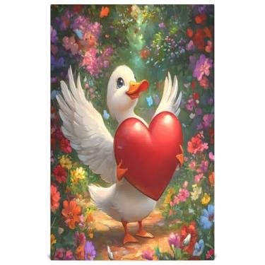 Imagem de Joisal Love Dove Heart Wings Conjunto de toalhas de prato românticas de verão decoração de cozinha toalhas de mão de chá fofas pratos de lavagem reutilizáveis absorventes 45 x 71 cm, 4 pacotes