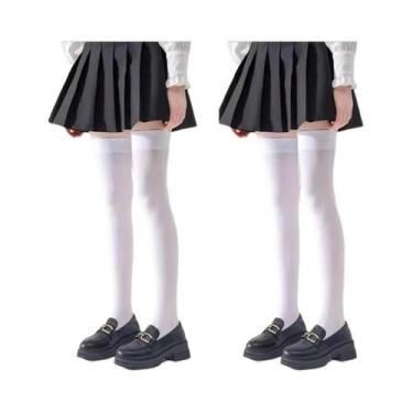 Imagem de Meias Longas Femininas plus Size Acima Do Joelho 1 2 Peças Meias Femin