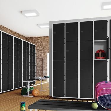 Imagem de Armário Roupeiro Aço 4 Portas Academia Guarda Volume Ea701 Preto