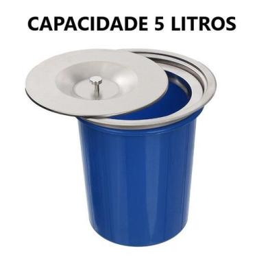 Imagem de Lixeira De Embutir Para Pia Bancada 5 Litros Aço Inox 304 - Stillus Ho