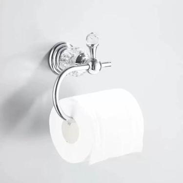 Imagem de Prateleira de chuveiro de latão, suporte de papel higiênico, barra de toalha montada na parede, suporte de escova de banheiro, conjunto de acessórios de banheiro, anel de toalha dourado (suporte de