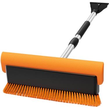 Imagem de Escova de neve grande de 41 cm para para-brisa de carro, raspador de neve que não arranha, vassoura de neve extensível de 139 cm com aderência de espuma, removedor de neve para carros, caminhões, SUV