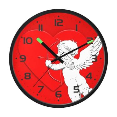 Imagem de SEHANY Lindo relógio de parede anjo silencioso sem tique-taque relógio redondo operado por bateria 30 cm controle de som luz noturna relógios de parede para sala de estar, cozinha, quarto, escritório