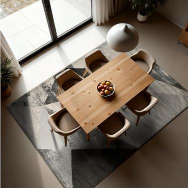 Imagem de 1 Tapete Sala de Jantar Mesa Grande 200X250 Js Do Cr Vr (M60 Areia Cinza - Geométrico Moderno)