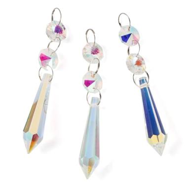 Imagem de Spritewelry Apanhador de sol de cristal, apanhador de brilho solar de cristal transparente, prisma de arco-íris, prisma de lágrima, cristais pendurados, prismas para decoração de jardim e casa