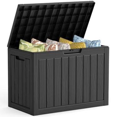 Imagem de Mars Villa Caixa de armazenamento externo de 45 galões, caixa de deck de resina à prova d'água, baú de armazenamento para almofadas de móveis de pátio externo, suprimentos de piscina, ferramentas de