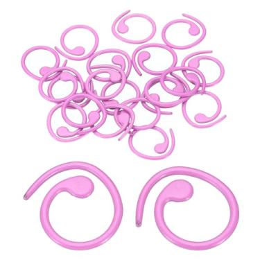 Imagem de Generic Marcadores de ponto de crochê, pacote com 20 marcadores de tricô de metal, marcadores de ponto de bloqueio em espiral para costura, crochê, artesanato DIY, roxo