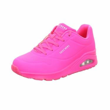 Imagem de Skechers Tênis feminino Uno Night Shades resfriado a ar, Rosa choque, 36