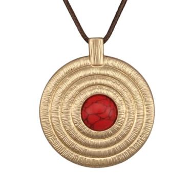 Imagem de Jeilwiy Colar de couro feminino descolado, gargantilha, cordão com pingente, joia estilo boho, Couro sintético, Sem Pedra Preciosa