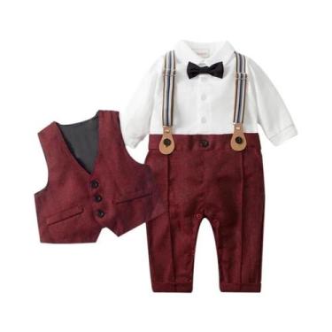 Imagem de Conjunto De Roupa Formal Para Menino Recém-Nascido, Macacão De Anivers