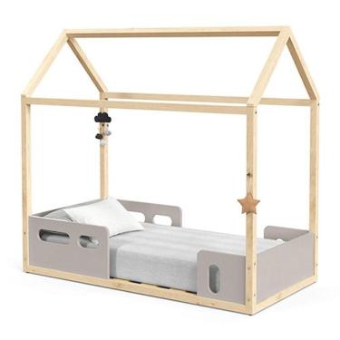 Imagem de Mini Cama Montessoriana Liv Cinza Natural Com Colchão - Matic