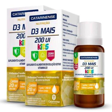 Imagem de Kit 2 Vitamina D3 Mais Kids 200 Ui Catarinense 20Ml