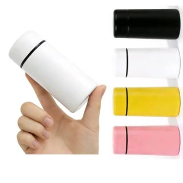 Imagem de Mini garrafa de água, 142 g, aço inoxidável isolado, copo fino, frasco para viagens, esportes, escola, bolsa, xícara de café, garrafas de café, manter quente e frio (branco)