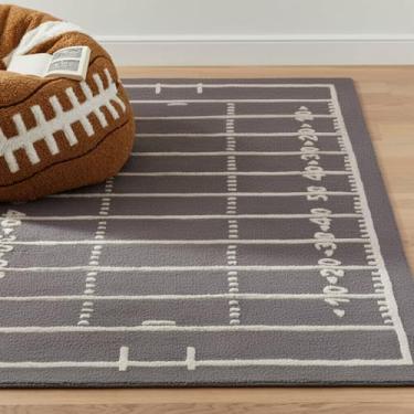 Imagem de Dunzy 1 pç tapete de futebol 1,5 x 2,1 m tapete de campo de futebol material macio antiderrapante fundo macio tapete esportivo para férias, celebrações decoração de casa jogo