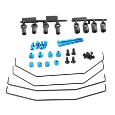 Imagem de MYHWDRNU Peças de carro RC compatíveis com Tamiya TD4 1/10 RC Car Upgrade Parts Accessories Kit de barra oscilante dianteira e traseira conjunto de estabilizador 22037
