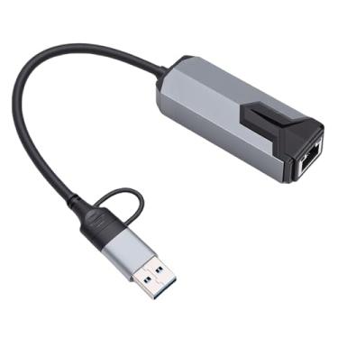 Imagem de Jectse Adaptador USB Tipo C para Ethernet 2,5 G, Velocidade de Rede RJ45 Gigabit de 2500 Mbps Com Conexão Estável e Baixo Consumo de Energia, para Laptops e Dispositivos USB C