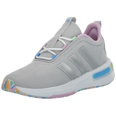 Imagem de adidas Tênis infantil unissex Racer Tr23, Cinza/prata metálico/lilás Bliss, 6 Big Kid