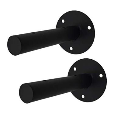 Imagem de Pintura de ferro forjado preto antiferrugem suporte triangular montado na parede suporte de ripa fixo de rolamento de carga 15-35 cm com acessórios de montagem (cor branca 35 cm)