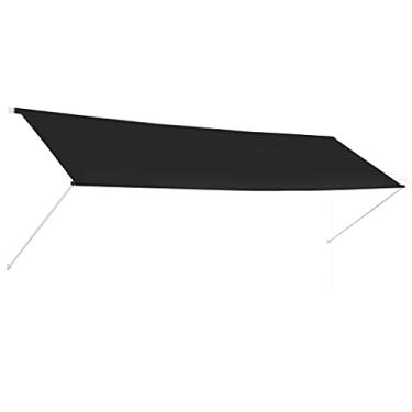 Imagem de Toldo de toldo de vela, cobertura superior de pérgulas, para pátio ao ar livre, gramado, jardim, quintal, toldo retrátil, 199 x 150 cm, creme (antracite 400 cm x 150 cm (largura x altura))