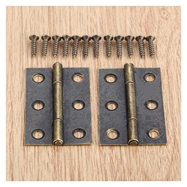 Imagem de Dobradiças 2 Pçs Porta de Armário Bagagem Móveis Dobradiça Joias Caixas de Madeira Dobradiça 6 Furos Decoração de Móveis Vintage com Parafuso (Cor: B 50x34mm)
