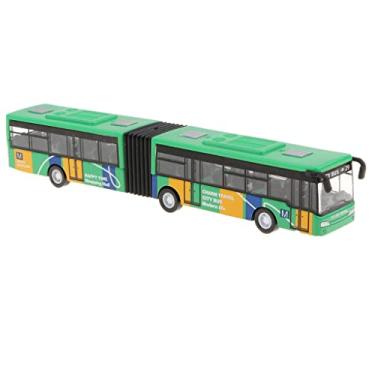 Imagem de JWQFBC Ônibus Articulado de Fricção para Crianças Pequenas, 18 Cm (7,1 Polegadas), Brinquedo para Meninos E Meninas a Partir de 3 Anos, Ônibus verde de
