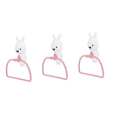 Imagem de 2 peças toalheiro infantil toalha de mão branco suporte de toalha montado na parede acessórios de banheira suporte de toalha montado na parede coelho suporte de toalha de banho cozinha suporte de