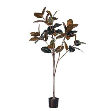 Imagem de SLGGPJBU Plantas falsas planta artificial borracha artificial ficus árvore planta vaso sala de estar quarto árvore falsa decoração solo árvore simulação plantas artificiais interior ao ar livre, 150