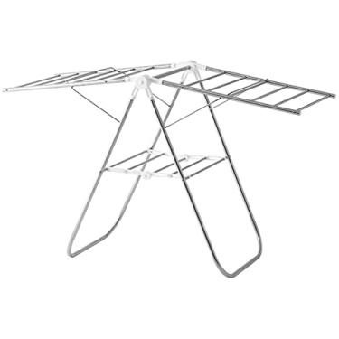 Imagem de 3FLQOOPP Arejador de roupas elétrico aquecido, secador de cabelo, arejador, para casa, dobrável, para uso doméstico, suporte de varanda de aço inoxidável, suporte de varanda dobrável para facilitar a