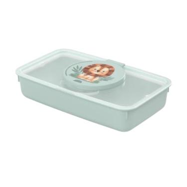 Imagem de Porta Lenço Umedecido Infantil Decorado Bebê Plasútil, Safari