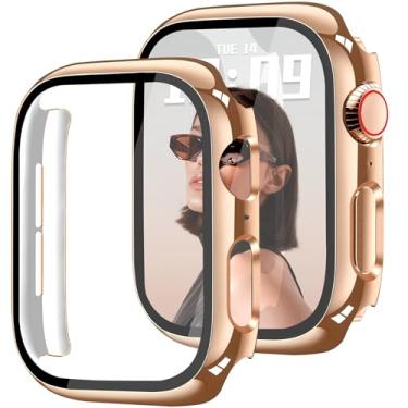Imagem de Newlibery Capa de 44 mm compatível com Apple Watch Series 6/5/4/SE/SE2/SE3 com protetor de tela temperado HD, capa rígida de policarbonato com cobertura total, proteção antiarranhões, capa para iWatch