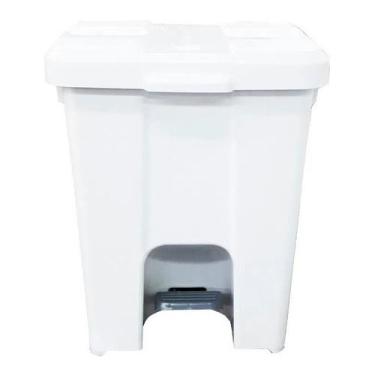 Imagem de Cesto Quadrado Com Pedal 15 Litros P15 Branca - jsn