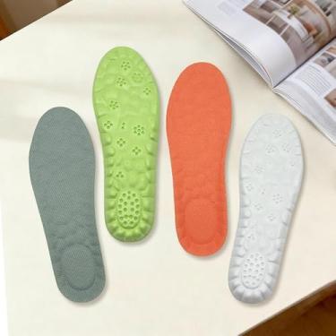 Imagem de Palmilhas ortopédicas esportivas de suporte de arco para homens e mulheres, palmilhas de gel para homens e mulheres para dor nos pés, pacote com 2 (1 pacote laranja/1 pacote cinza)