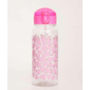 Imagem de Garrafa Squeeze Estampa Corações Marisa 500ML-33116, UN, Rosa