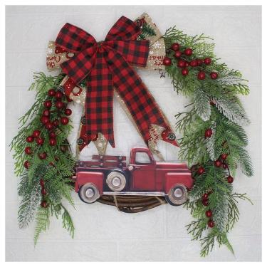 Imagem de Guirlanda Natalina Enfeite De Porta Natal Carro 40cm