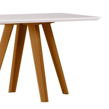 Imagem de Mesa De Jantar Para 4 Lugares 1,20m Tampo Mdf Com Vidro Mariah Ypê/off White - New Ceval