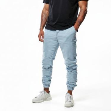Imagem de Calça Jeans Jogger Masculina Jogguer Sarja Cores Preta,Caramelo,Vinho 