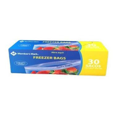 Imagem de 30 Saco Freezer Bags Fecho Duplo 17,7x19,5 Member's Mark