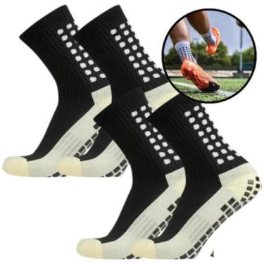 Imagem de Kit 2 Meias Antiderrapante Futebol Grip Estabilidade Treino Tamanho Ún