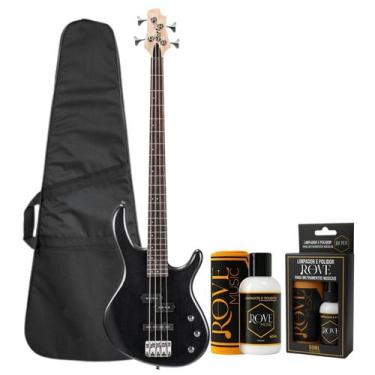 Imagem de Kit Contrabaixo 6 Cordas Cort Action + Polidor + Capa