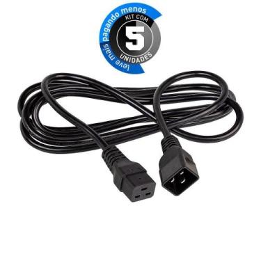 Imagem de Extensão De Cabo De Força Iec C20/C19, 2 Metros - Kit Com 5 - Cirilo C