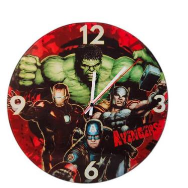 Imagem de Relógio De Parede Vermelho Geek Hulk Thor Marvel Avengers - GS